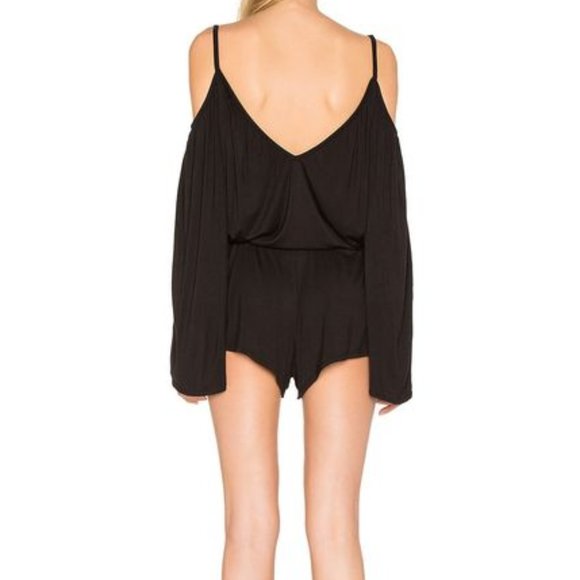 *SOLD* Chaser Cold Shoulder Cami Romper Black Sz L - Picture 4 of 11